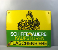 altes Emailschild Schiffbrauerei Kaufbeuren Flaschenbiere Email Fischer Augsburg