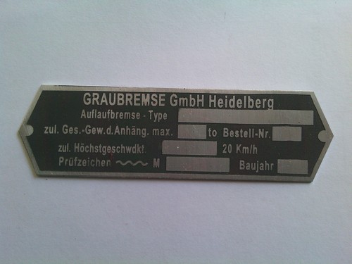 Typenschild graubremse - typenschild,