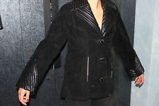 Edeljacke Blazerstil mit riesen Kragen schwarz samtig  ca. Gr. M