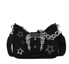 Versace Jeans Couture Umhängetasche schwarz Barock Schnalle Stern mit Kettenhenkel