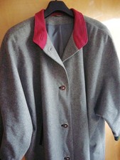 Mantel Damen Gr 52/54 MANTEL XXXL Trachten Alphorn lang WOLLMANTEL Grau 