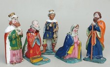 Grulicher Krippen Figuren alt antik groß Holz geschnitzt Maria Josef 3 Könige