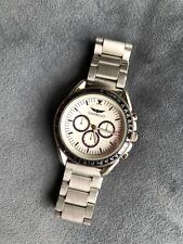 HERREN GIANELLO EDELSTAHL ARM-BAND-UHR ITAL.DESIGN CHRONOGRAPH SILBERFARBEN TOP