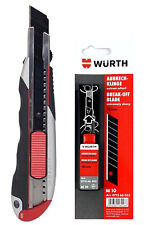 Würth Cutter-Messer 3K Teppichmesser Kingenfixierung 18mm mit 11 Abbrechklingen