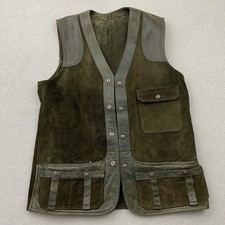 Eduard Kettner Jagdweste Echtleder Wildleder Braun Grün Gr. 54 Vintage Herren