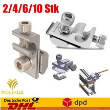 2-10 Stk Erdungsklemme Alu Edelstahl PV Solarpanel Erdung Klemme für Aluprofil