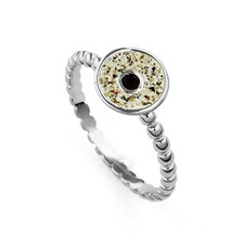 UVP 59,90 DUR Schmuck Ring SANDSCHALE Rauchquarz, Silber 925/- rhod. (R4972)