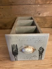 Utensilo, Besteck Tischbox, Vintage, Shabby Chic, ca. 40 x 16 cm, Menue