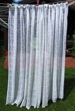 Edle weiße 80er Glanzgardine/üppige Blumenmuster/volle Breite ca275cmx165cm lang