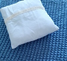 Babydecke, für Taufe, Geburt, Kinderwagen, blau, 65 x 65 cm, Handarbeit