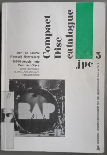 Jpc catalogue 5 - jpc, cd