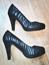 Marco Tozzi Schuhe Pumps High Heels | Gr.38 | Schwarz, Zebramuster, Velourleder