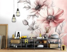 Fototapete Große Rosa Blumen