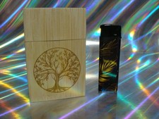 Zigarettenetui in Holzoptik mit Feuerzeug  neu !