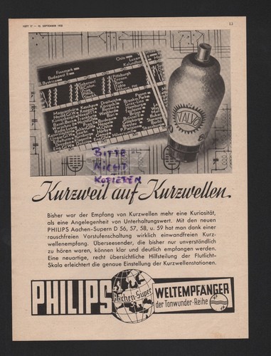 Berlin werbung 1938 - berlin,, philips