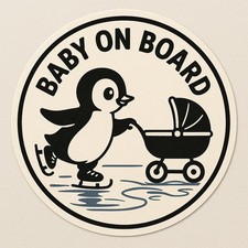 Baby on Board Pinguin 9x9 cm
