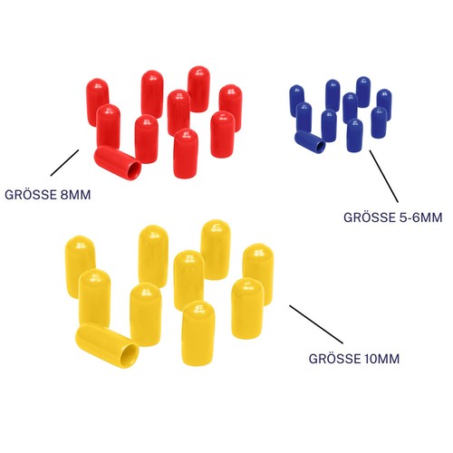 Vinyl tips 6mm - ,, 8mm