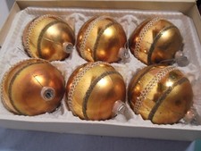 6 GOLDENE CHRISTBAUMKUGELN D=