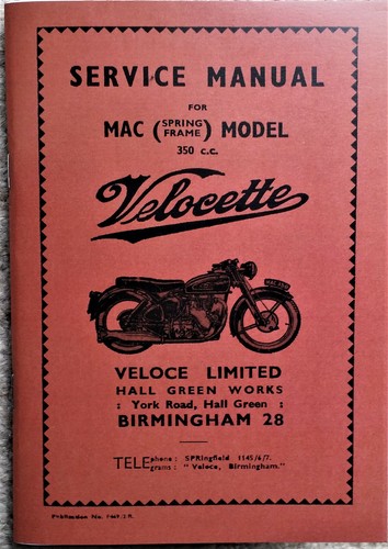 Velocette mac service manual - velocette,