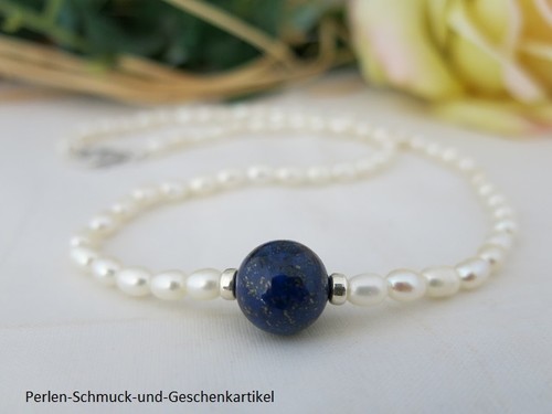 Collier 47cm aus echten perlen - 47cm,