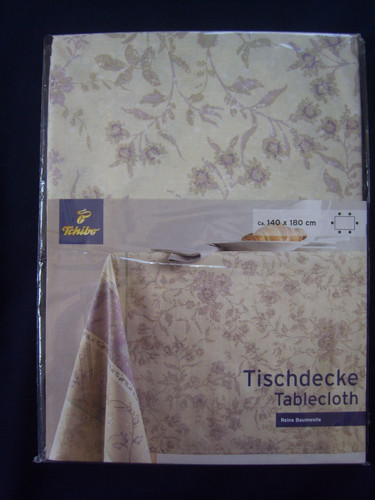 Tischdecke beige lila braun - tischdecke,
