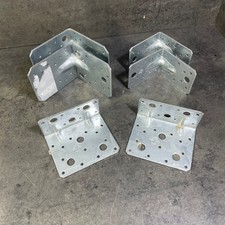 6 x Winkelverbinder Bauwinkel m/o Rippe Winkel Metall Montagewinkel Verbinder