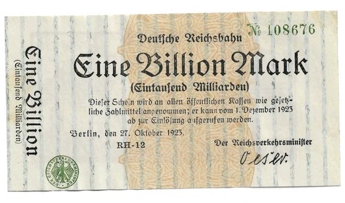 Billion mark berlin 1923 - 1,