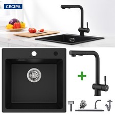 Granitspüle 50x45 Armatur