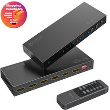 HDMI Matrix 4x2 4K 60Hz, PORTTA HDMI Switch Splitter 4 in 2 Out with Toslink ...