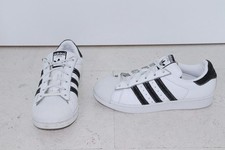 ADIDAS sportliche SNEAKER Gr. 38 2/3 weiß schwarz Glitzer SUPERSTAR