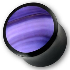 Horn Ohr Plug Lila Muschel perlmutt piercingschmuck flesh tunnel organic holz bh