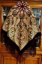 Pawlow Posad Pavlovo Posad russischer Schal Wolle 100% 148x148 cm neue aus priva