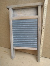 kleines Waschbrett alt antik Holz Blech verzinkt Deko Waschküche Garten Museum 