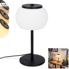 HOFSTEIN Gizzi dimmbare Tischlampe Tischleuchte Metall/Glas Schwarz/Weiß Modern