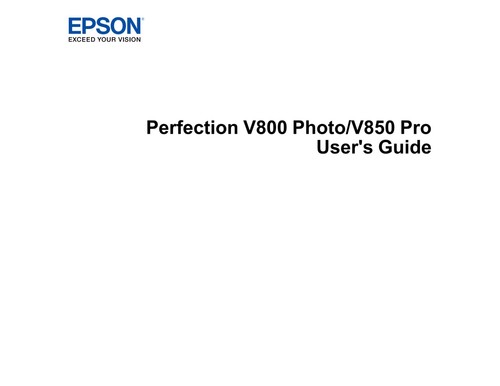 Epson perfection v800 850 pro - perfection, v800/850
