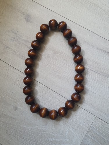 Tigerauge holzperlenkette 20cm - tigerauge,
