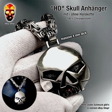 großer HD Skull Anhänger silber - Edelstahl Totenkopf Biker Harley Motorrad Ring