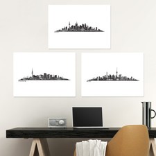 JUNIWORDS Poster "Skylines" Geschenk Idee Geburtstag Stadt City DIN A4 A3 A2 