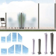 Design Glas Sichtschutz System - ESG Glaszaun Windschutz - Edelstahl Pfosten