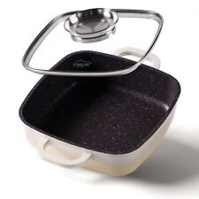 STONELINE Servierpfanne Eckig 20 cm, Eckige Pfanne Induktion mit Deckel