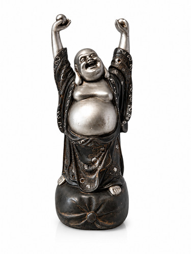 Buddha statue schwarz silber - statue,