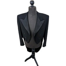 Frack Tailcoat Vintage Handarbeit Herren Schwarz elegant