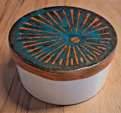 Emaille deckeldose porzellan - emaille,