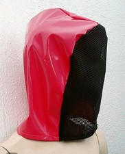 Lackmaske mit Gummigitter im Gesichtsfeld Lackhaube Vinylmask with Rubbernet 