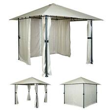 B-Ware Pergola MCW-J63, Garten Pavillon mit Seitenwand, 3x3m, creme-beige