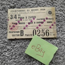 Rare Used Ticket 1954 Soccer