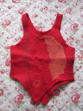 Filz Pullunder Gr. S 36 handmade gefilzt rot Blumen Wolle wNEU & deerberg Ktlg.