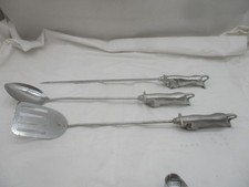 Made in Italy – Designer Grill Besteck Set „Stier Griff“ – 3 Tlg – Löffel/Spieß/