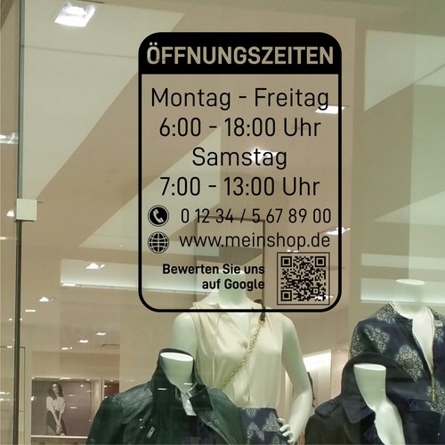 öffnungszeiten aufkleber - Öffnungszeiten,