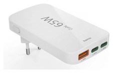 Hama Universal Netzteil, Netzteil, flach, GaN, 65W, 2x USB-C, USB-A, 00200020